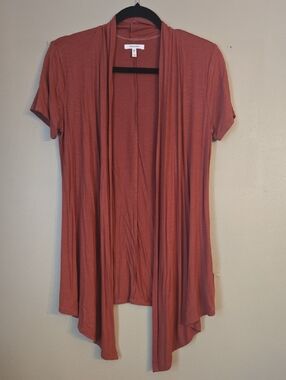 Maurices - Rust Open-Front Short Sleeve Cardigan